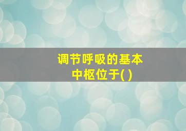 调节呼吸的基本中枢位于( )